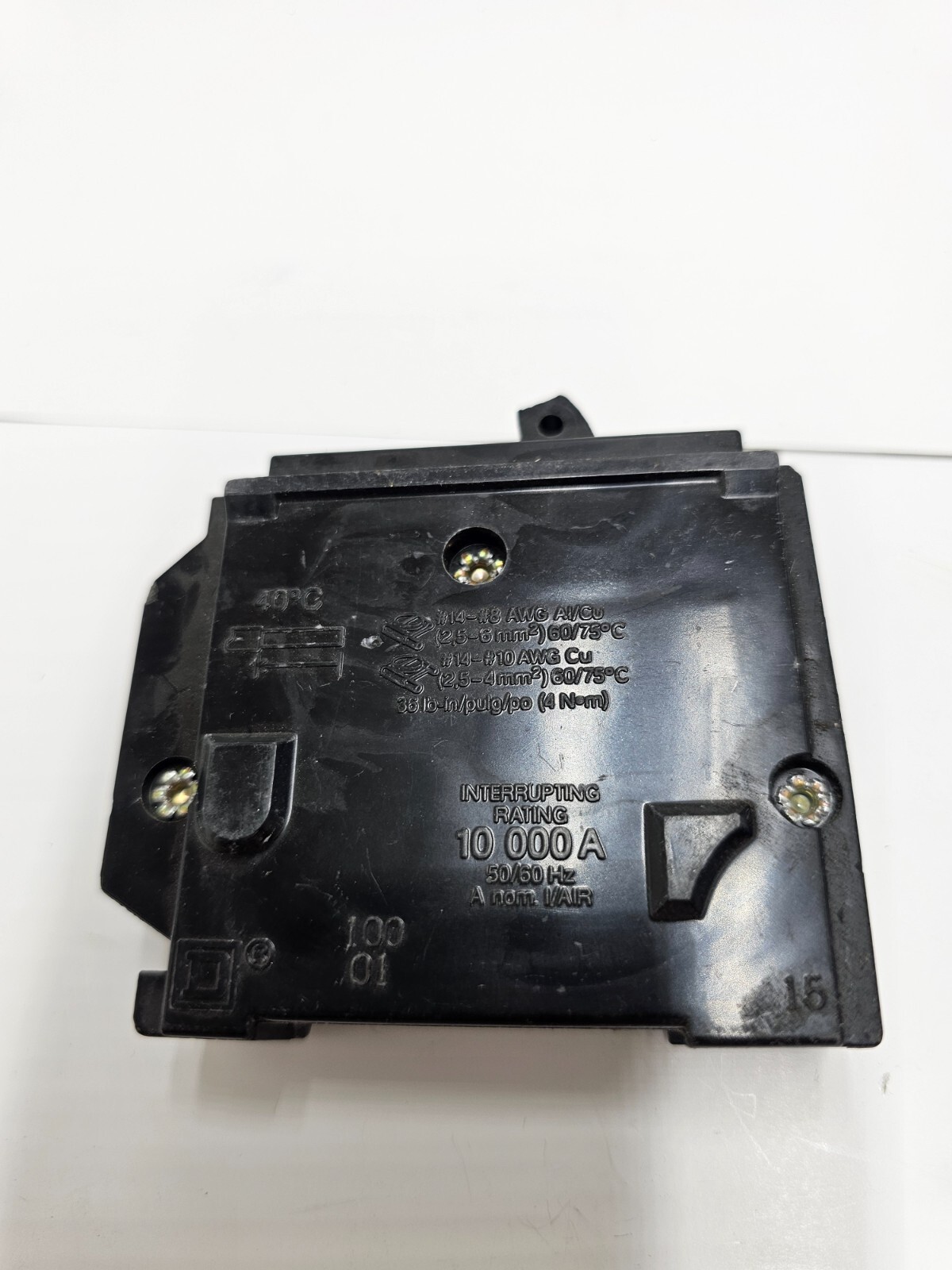Square D HOM 10KA 120/240V 50/60 Hz Single Pole 15 Amp Circuit Breaker