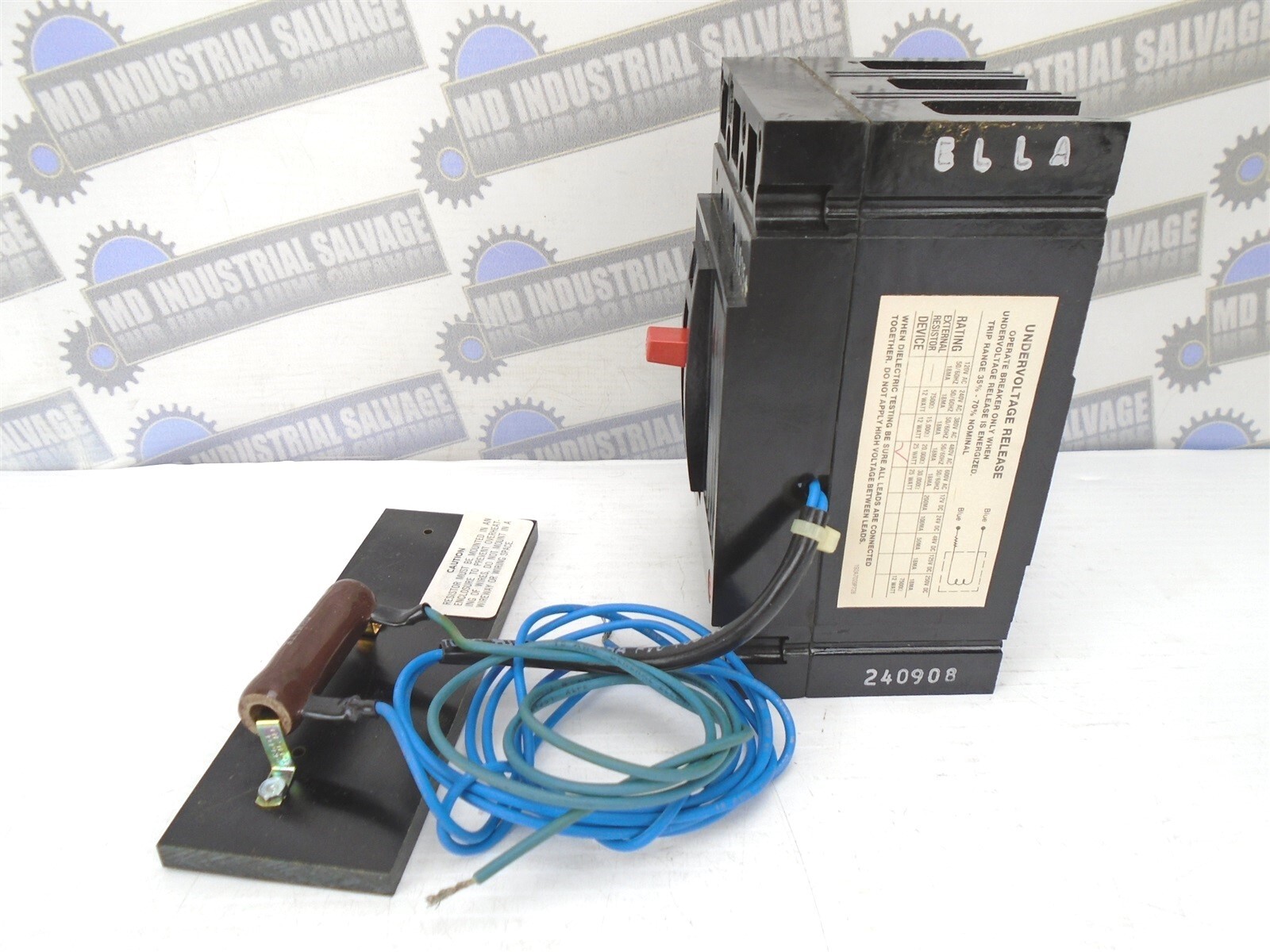 GE – THED136040WL – 40A – 3 Pole – 240-600 VAC – w/EXTERNAL RESISTOR 20k Ω 25W