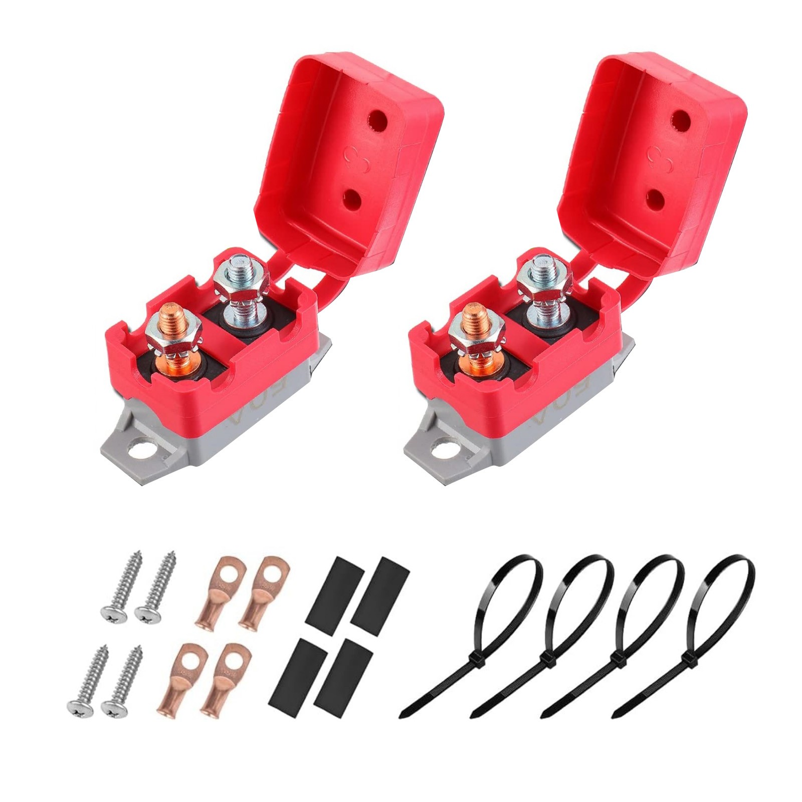 Thermal Protection 50A Circuit Breaker Auto Reset DC12V/24V For Heavy Duty Use