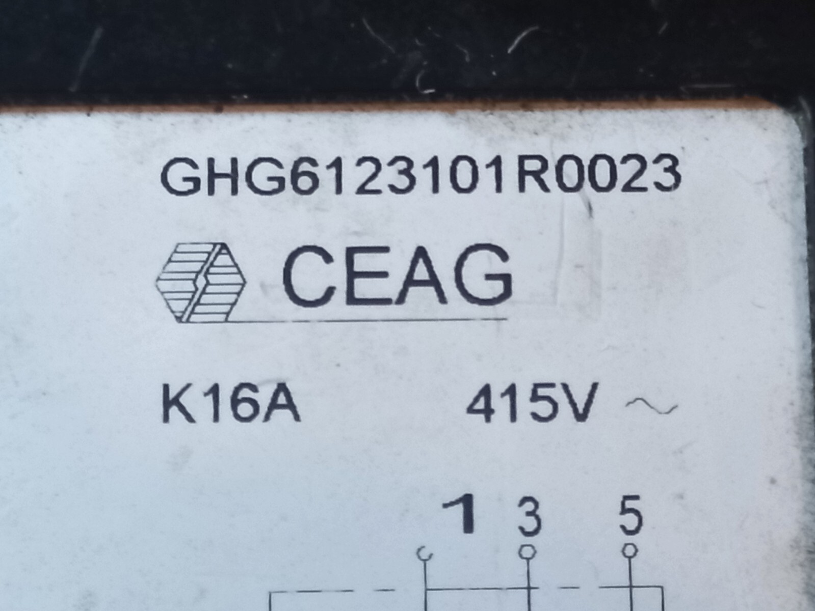 GHG6123141R0023 Control by CUTLER HAMMER 3P Breaker 415V Ceag 16amp
