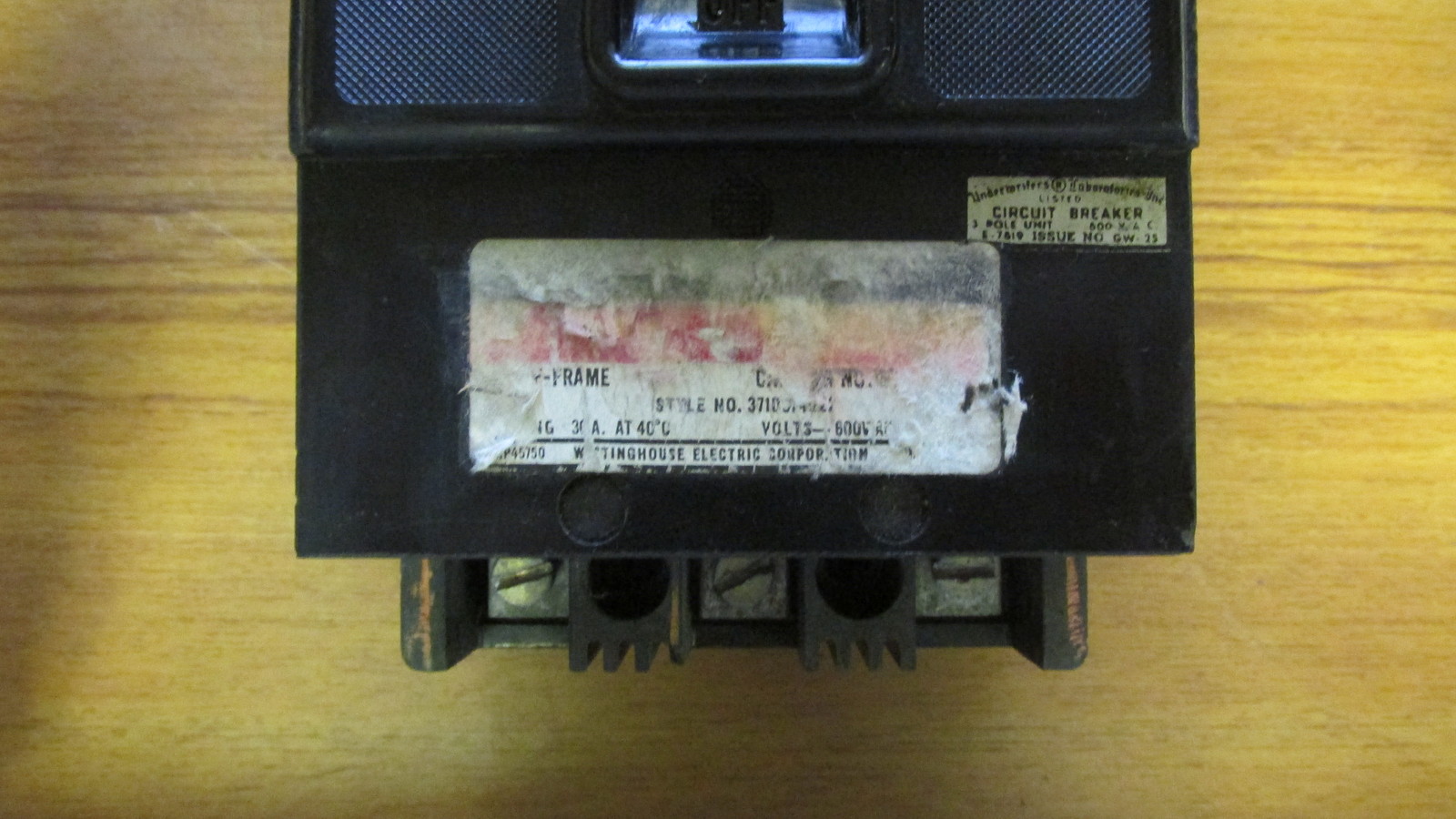 * WESTINGHOUSE 30 AMP 3 POLE CIRCUIT BREAKER F3030 …… YC-267