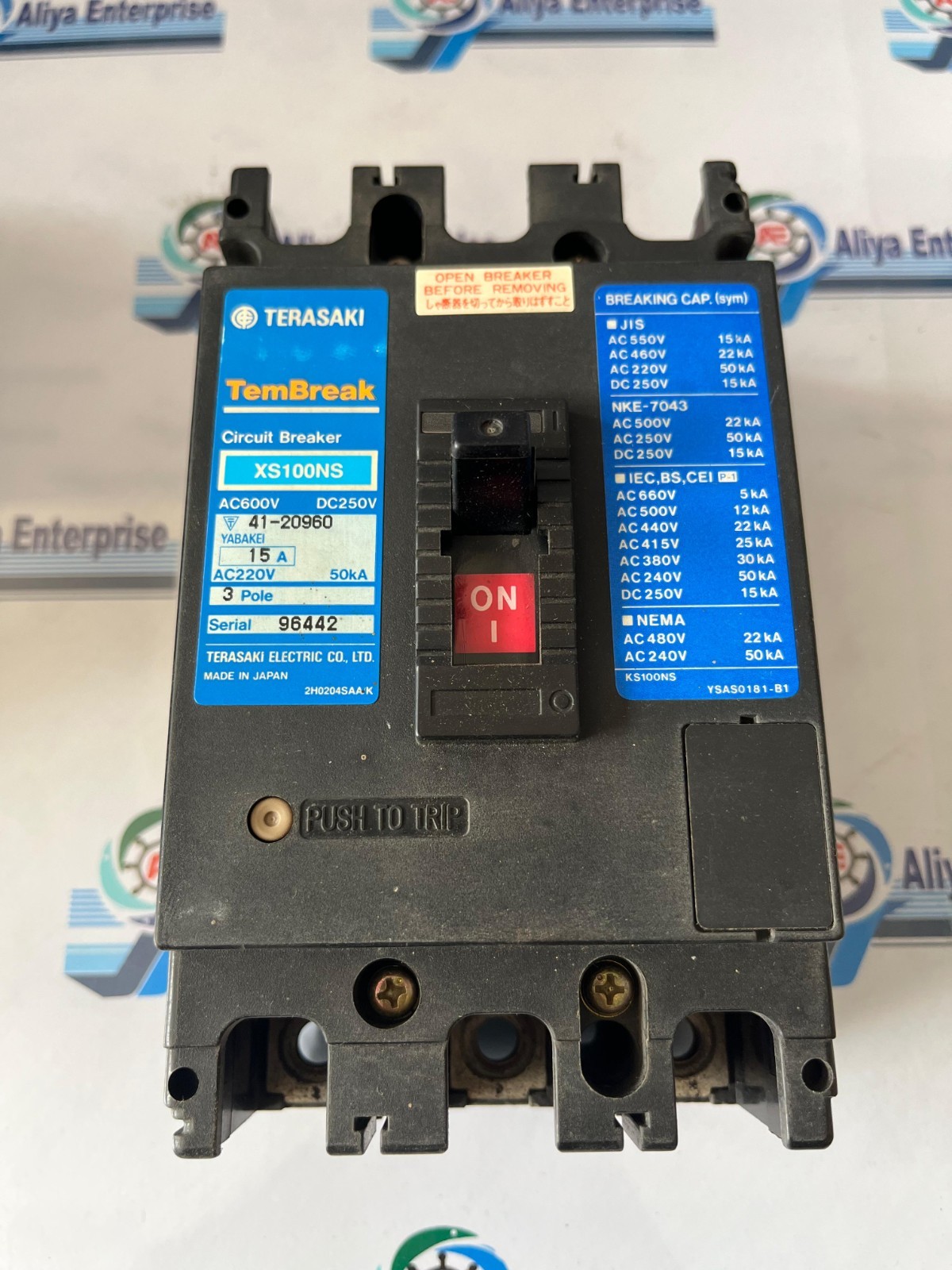 TERASAKI XS100NS 15A 3POLE CIRCUIT BREAKER FREE FAST SHIPPING MADE IN JAPAN
