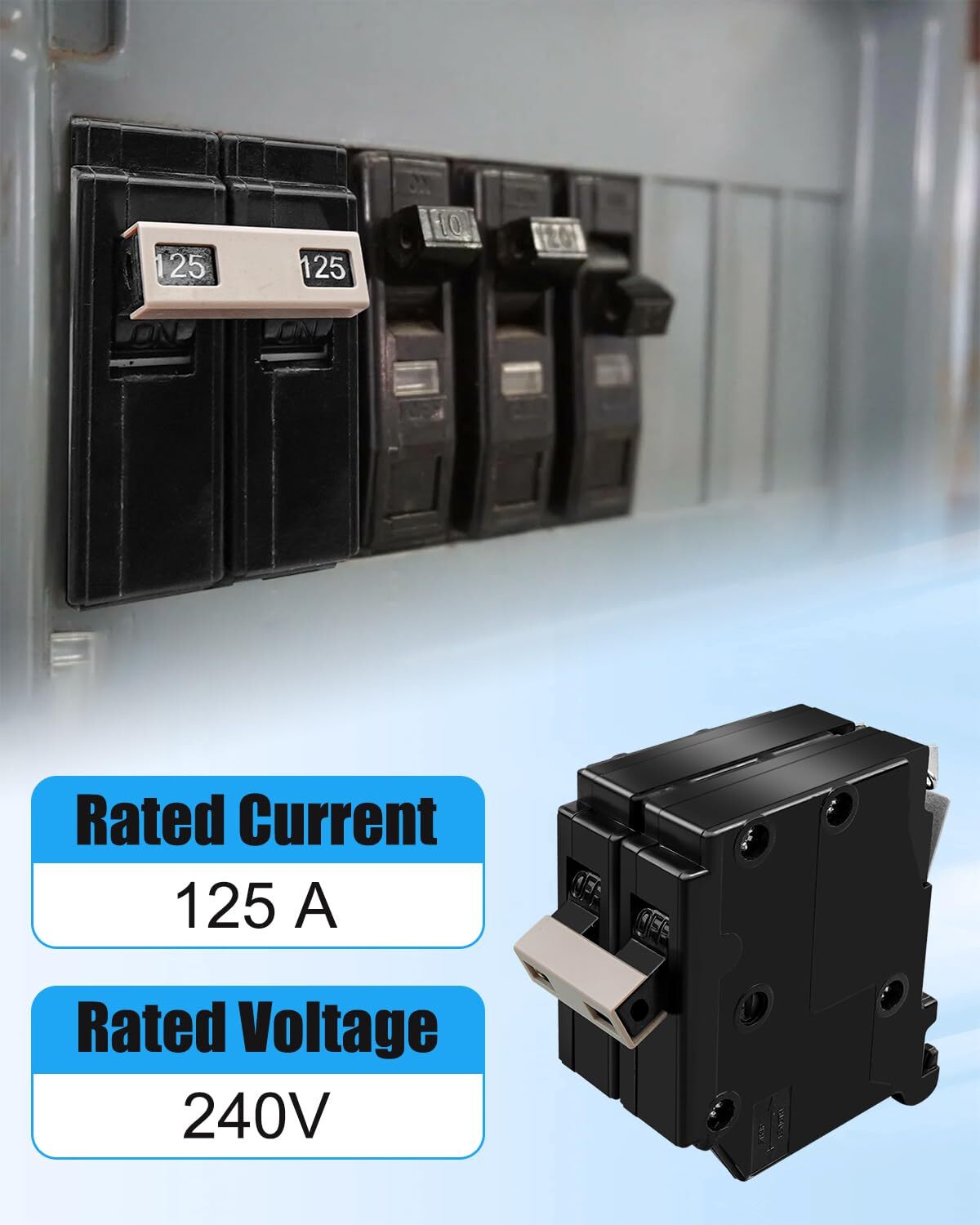 2125 2 Pole 125 AMP Circuit Breaker Fit for Residential Commercial Industrial…