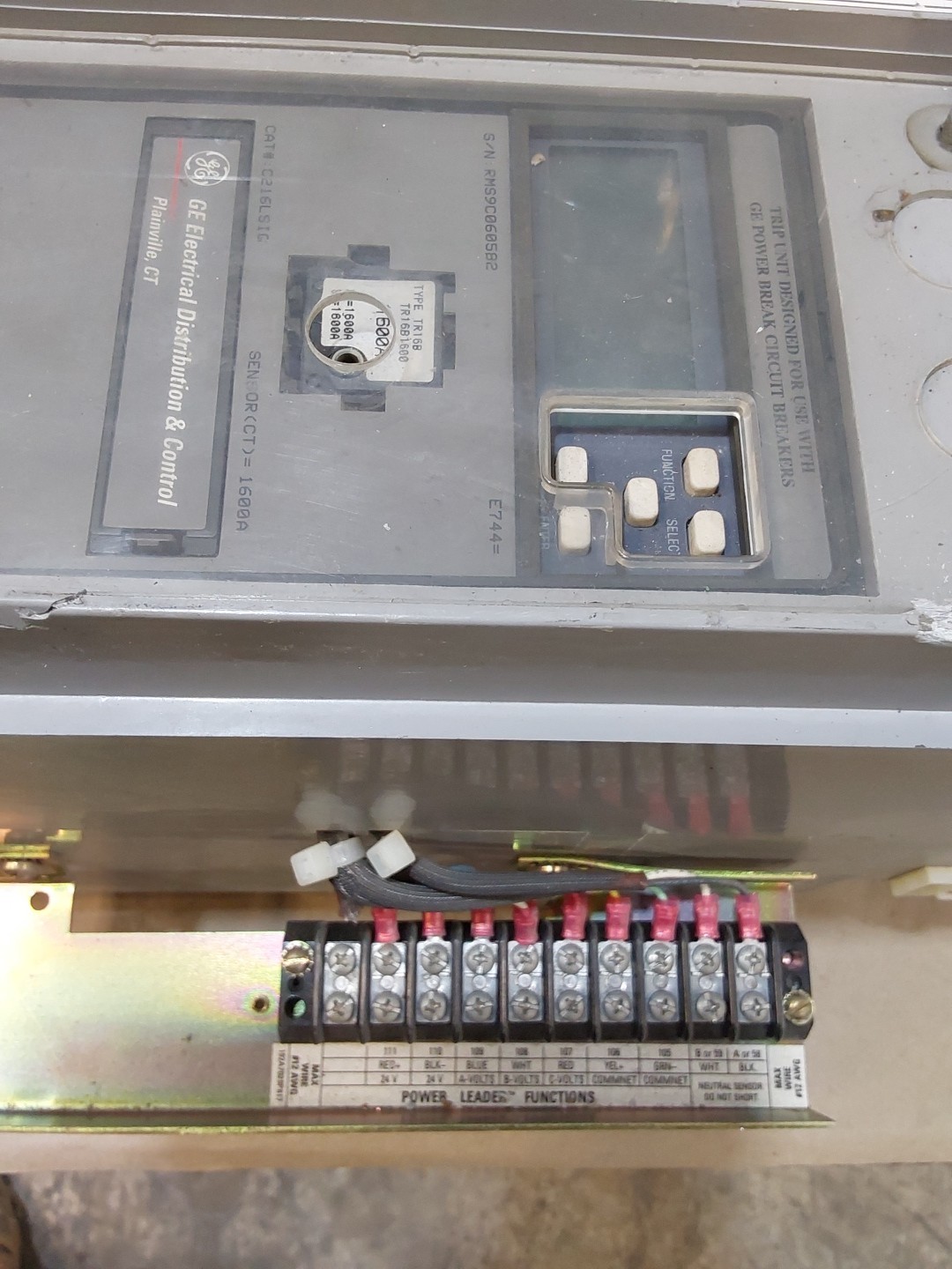 GE 1600A TP1616TTR LI Circuit Breaker 600V General Electric C216LSIG Trip
