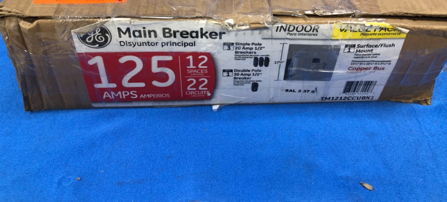GE TM1212CCUBK1 125A 24-Circuit Indoor Load Center New Open Box